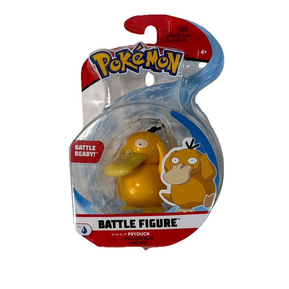 NIB Pokemon Battle Psyduck Action Minifigure Figure Pack Toy 2 1/2"